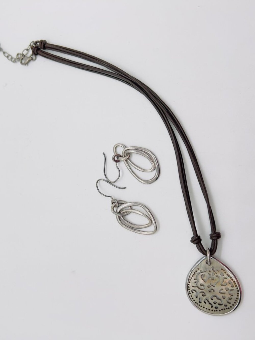 SILPADA Abalone Necklace and Sterling Silver Matching Earrings